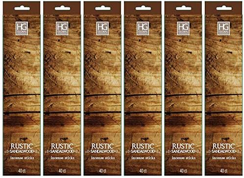 Hosley 120 Pack Incense Sticks + Bonus 120 Pack (Total 240) – Rustic Sandalwood – Bulk Pack Perfect for Home, Meditation & Aromatherapy