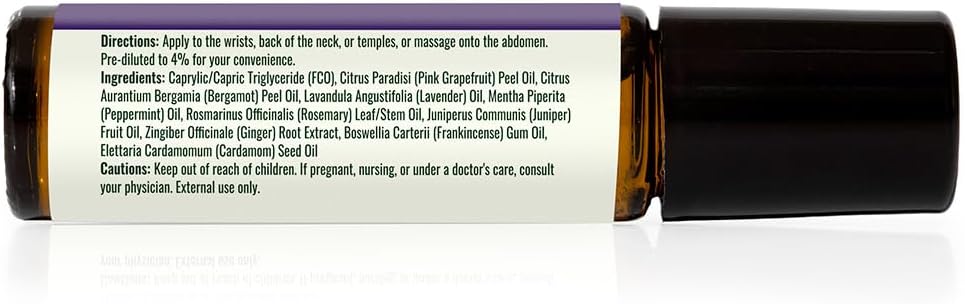 Plant Therapy Hangover Recovery Essential Oil Roll On Blend 100% Pure, Natural, Great for Overall Mood and Energy Boost, 10 mL (1/3 oz)