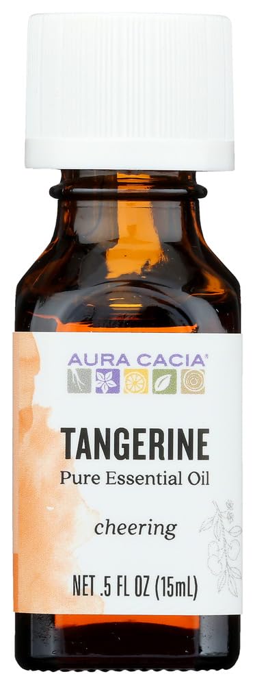 Aura Cacia Pure Aromatherapy 100% Pure Essential Oil, Tangerine, Cheering, 0.5-Ounces (Pack of 6)