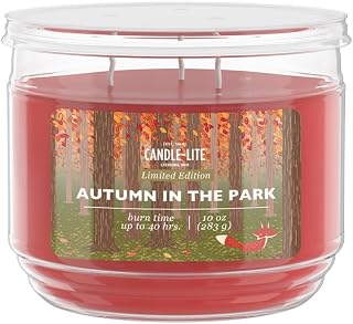Candle-lite Fall Scented Candles, Macintosh Apple with Creamy Caramel, 10 oz 3-Wick Jar Candle, Proudly Poured in The USA, Autumn Home Decor, 40 Hours of Burn Time, Ideal Gift for Men and Women