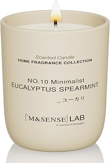 M&SENSE Natural Soy Candle| Eucalyptus Mint | 5.3 oz | Mini Spring Scented Candles for Relaxation,Meditation, Home Décor | for Bedroom, Office, Party Small