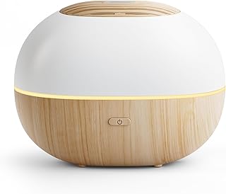 Soulorigin 100ml Mini Essential Oil Diffuser, Portable Aromatherapy Diffuser with Warm Light, One-Button Control, Auto Shut-Off, Quiet Ultrasonic Mist for Home, Travel, Yoga, Meditation (Wood Paint)