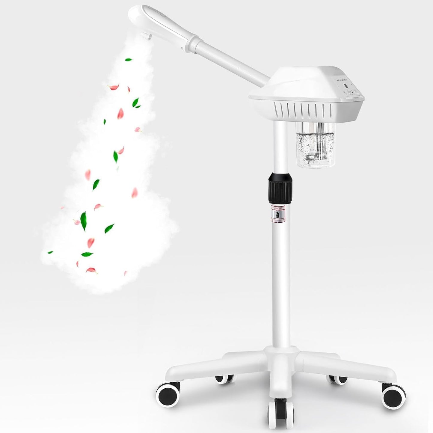 Professional Facial Steamer for Deep Cleansing and Hydration, Ozone Spa Face Steamer on Wheels, Adjustable Height and Angle,Estheticians Steamer More Steam,Suitable for Beauty, Spa and Home Use