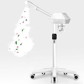 Professional Facial Steamer for Deep Cleansing and Hydration, Ozone Spa Face Steamer on Wheels, Adjustable Height and Angle,Estheticians Steamer More Steam,Suitable for Beauty, Spa and Home Use