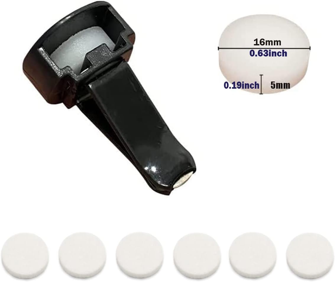 30Pcs Car Air Vent Clip Replacement Pads, 16mm Unscented Refill Tablets for Car Air Freshener Clips, Car Diffuser Refill Felt Pads Essential Oil Diffuser Cotton Pads