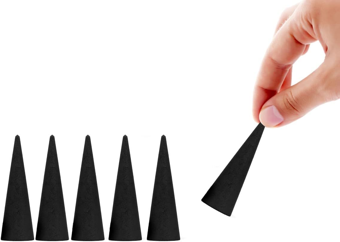 Peppermint Charcoal Incense Cones 2" TOPFLOW - 60 Pack Bulk - Natural Scented Cones Handmade Hand Dipped