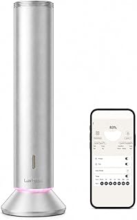 Waterless Essential Oil Diffuser, Smart App Controlled Scent Diffuser for Large Room, Covers Up to 4000 Sq Ft, Quiet Aroma Diffuser for Home Hotel Office,360° Ambient Light (Silver, Desktop)