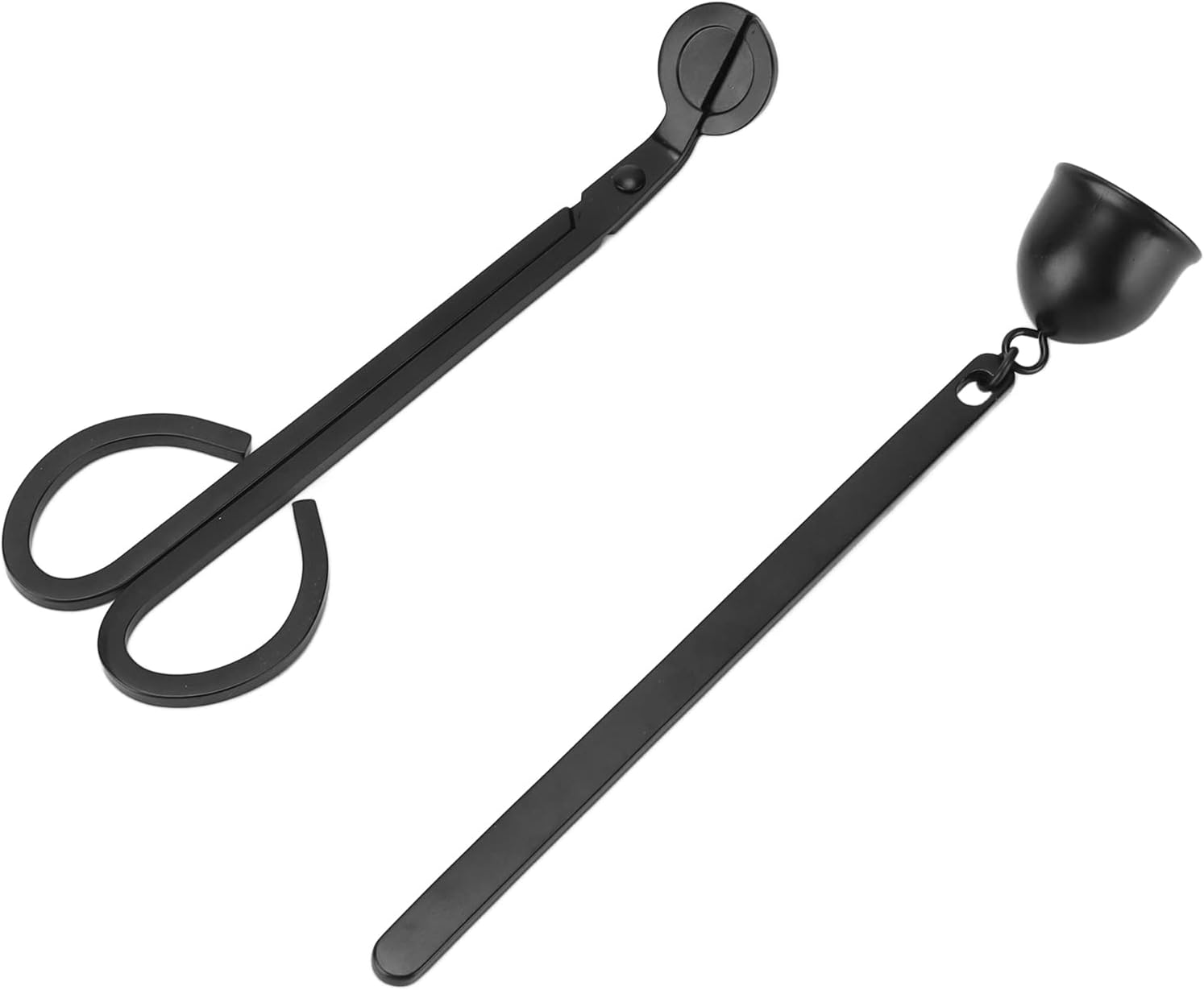 Wick Trimmer and Snuffer Set, Candle Care Kit, Black Elegant Style Wick Dipper with Stainless Steel for Home Decor, Includes Wick Scissors and Bell - Shaped Extinguisher for Safe C