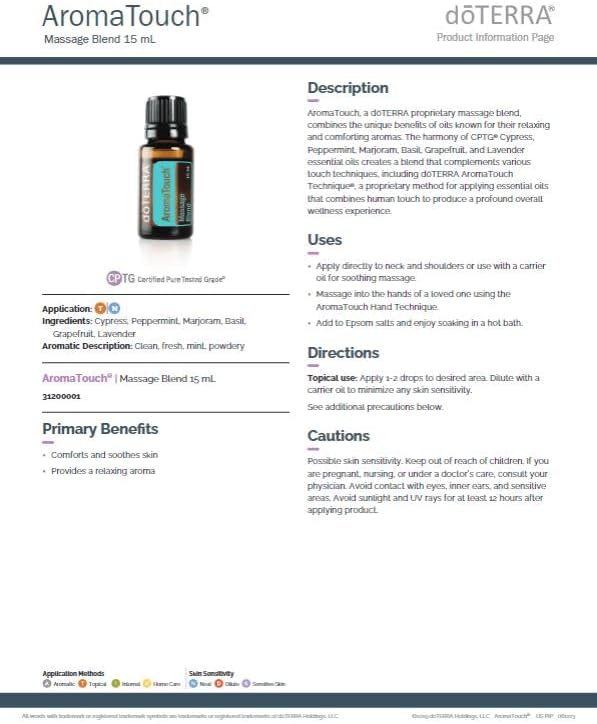 doTERRA AromaTouch Essential Oil Massage Blend - 15 ml