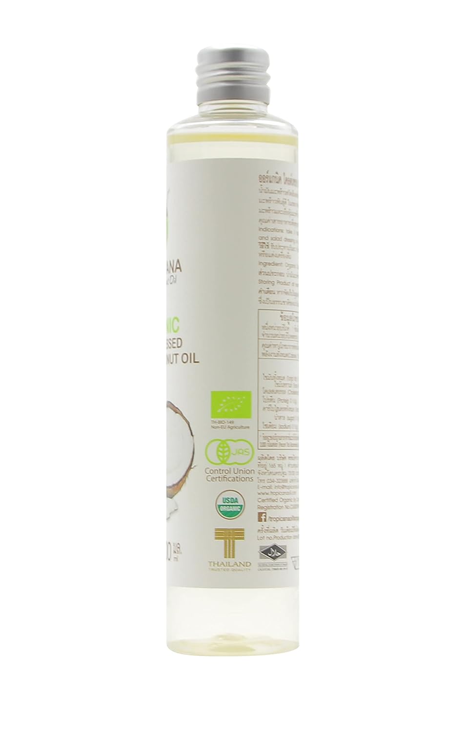 Tropicana Virgin Coconut Oil 100% Organic Cold-Pressed Virgin Coconut Oil 100 ml 3.38 fl. oz.