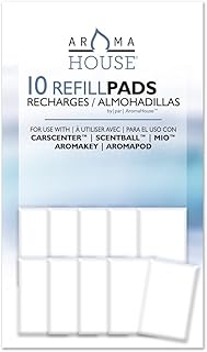 Aromatherapy Diffuser Unscented Refill Pads for Essential Oil for Use with ScentBall, Carscenter, Aromakey, Aromapod & Mio, 10 Count
