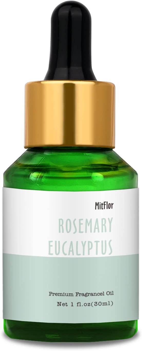 MitFlor Upgrade Single Scented Oil, Rosemary Eucalyptus Fragrance Oil, Large Size Premium Fragrance Oil for Soap & Candle Making, Aromatherapy Diffuser Oil, Fresh Spicy Scent for Home Fragrance, 30ml
