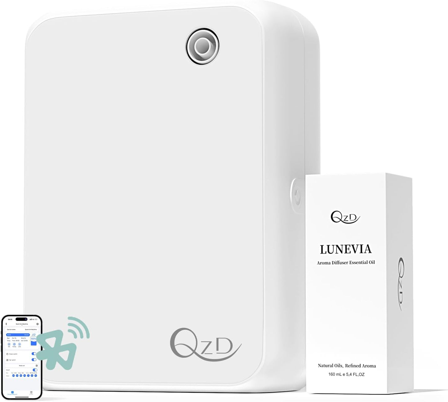 Waterless Scent Machine for Large Room, Bluetooth Cold Air Diffuser for Home & Commercial Use, Up to 2500 Sq.Ft, 500ML Capacity, Includes 160ML Essential Oil.