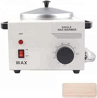 Single Pot Wax Warmer Professional Electric Wax Heater Machine Facial Skin SPA Equipment with Adjustable Temperature Set with Wood Craft Sticks（50 Pcs）