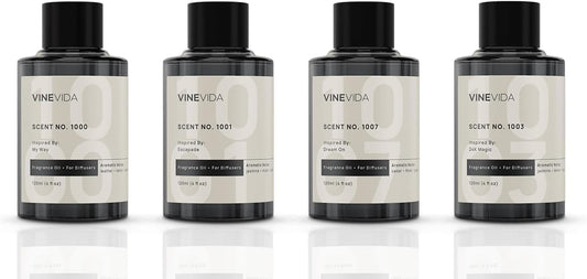 VINEVIDA (Pack of 4) Hotel Fragrance Collection Diffuser Oil - Hotel Scents Diffusers for Home - Cold Air Diffuser Oil