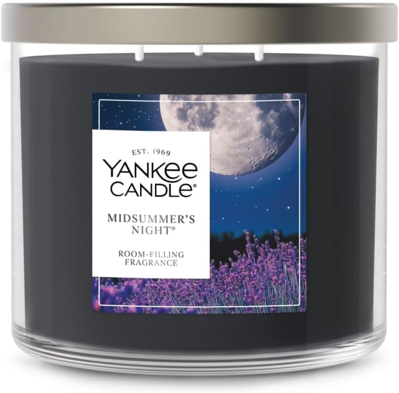 Yankee Candle Mid Summer's Night Scented Candle, 14.5oz 3-Wick Candle Jar with up to 40 Hours Burn Time, Giftable