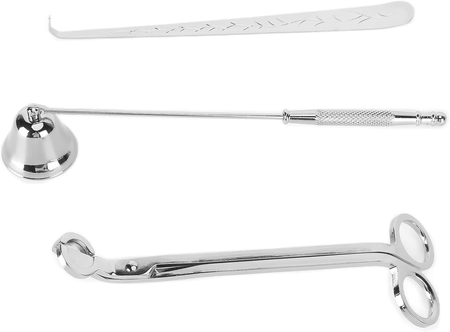 Haofy Candle Accessory Set, Stainless Steel Wick Trimmer Cutter Snuffer Dipper, RustResistant and LongLasting, Elegant Design, Minimize Smoke and Mess, Good Candle Lovers, (Silver)