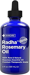 Radha Beauty - 4 oz. Rosemary Essential Oil - 100% Pure Therapeutic Grade, Steam Distilled for Aromatherapy, Relaxation, Scalp, Healthy Hair Growth, Dry Skin, DIY Essential Oil