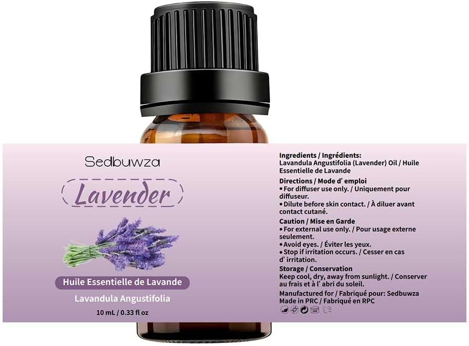 Sedbuwza Lavender Peppermint Essential Oil Set, Lavender Fragrance Oil Peppermint Scent Oil Set for Diffuser, Aromatherapy, Massage, Soap, Candle Making 2 x 10 ml