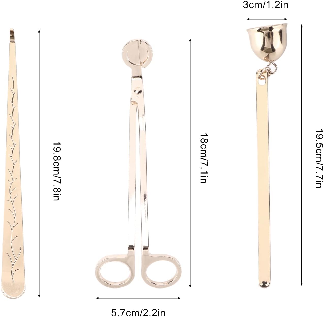 3 in 1 Candle Accessory Set, Candle Wick Trimmer Cutter Wick Dipper with Long Handle for Home Use
