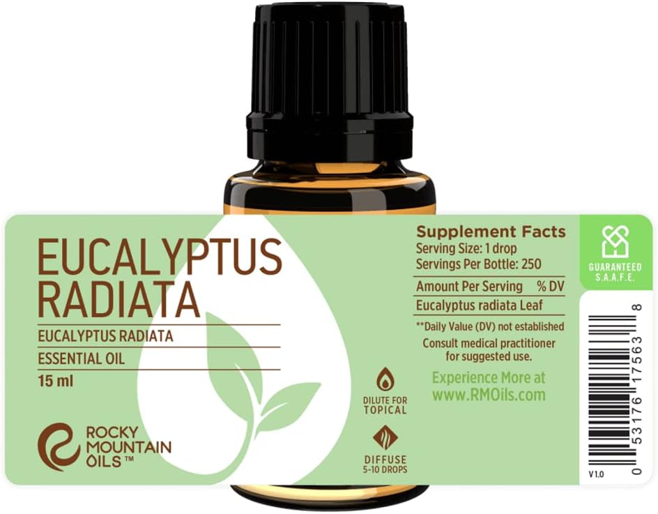 Rocky Mountain Oils Eucalyptus Radiata Essential Oil - Aromatherapy Essential Oils for Diffuser, Topical, and Home - 15ml
