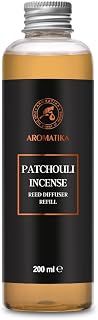 Reed Diffuser Refill Patchouli-Frankincense 6.8Fl Oz - Aroma Refill for Reed Diffuser - Long Lasting Home Fragrance - Air Freshener - Warm Scent - Aromatherapy - Home Decor - Air Diffuser