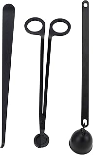 3 in 1 Candle Accessory Set with Candle Wick Trimmer & Wick Dipper & Candle Snuffer Extinguisher, Wick Cutter & Wick Scissor Candle Gift Set for Candle Lovers(Black)