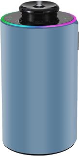 Waterless Essential Oil Diffuser with 8 Color LED Night Light, 3 Mist Levels & Timers, Portable Rechargeable Aromatherapy Diffuser for Home Car Room Studio Office, Metal (Blue)