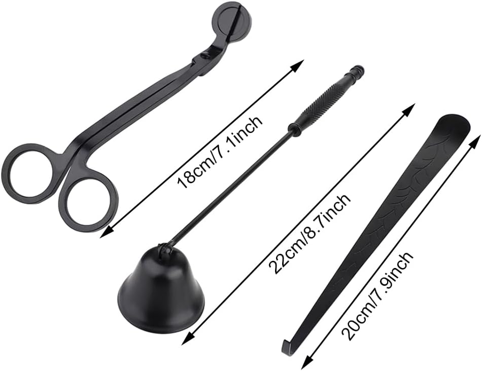 TITA-DONG Candle Accessory Set, Candle Wick Cutter, 3 in 1 Candle Wick Trimmer Scissors, Candle Snuffer, Candle Dipper, Home Tools Gift Pack(#1)