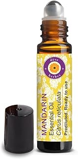 Deve Herbes Mandarin Essential Oil (Citrus reticulata) Pre Diluted Ready to Use Roll-on Blend for Aromatherapy and Topical Skin Application for Kids and Adults 10ml (0.33 oz)