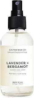 Calyan Wax Co. Lavender & Bergamot Room Spray - Clean Air Freshener - Natural Room Deodorizer - Air Freshener Spray for Home - 4 fl oz