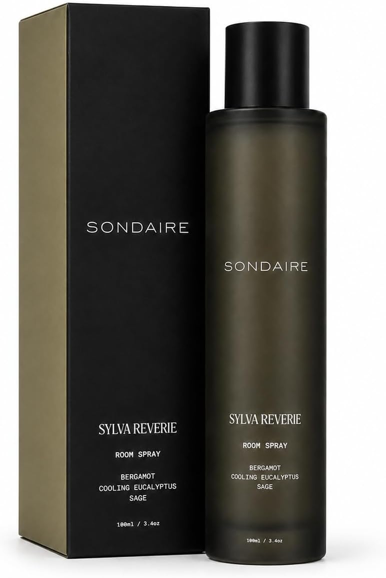Sylva Reverie Room Spray | Luxury Natural Home & Linen Mist | Eucalyptus, Bergamot & Cedarwood | Non-Toxic, Vegan, Odor Neutralizing | For Bedroom, Living Room, Bathroom | 3.4 oz / 100 mL