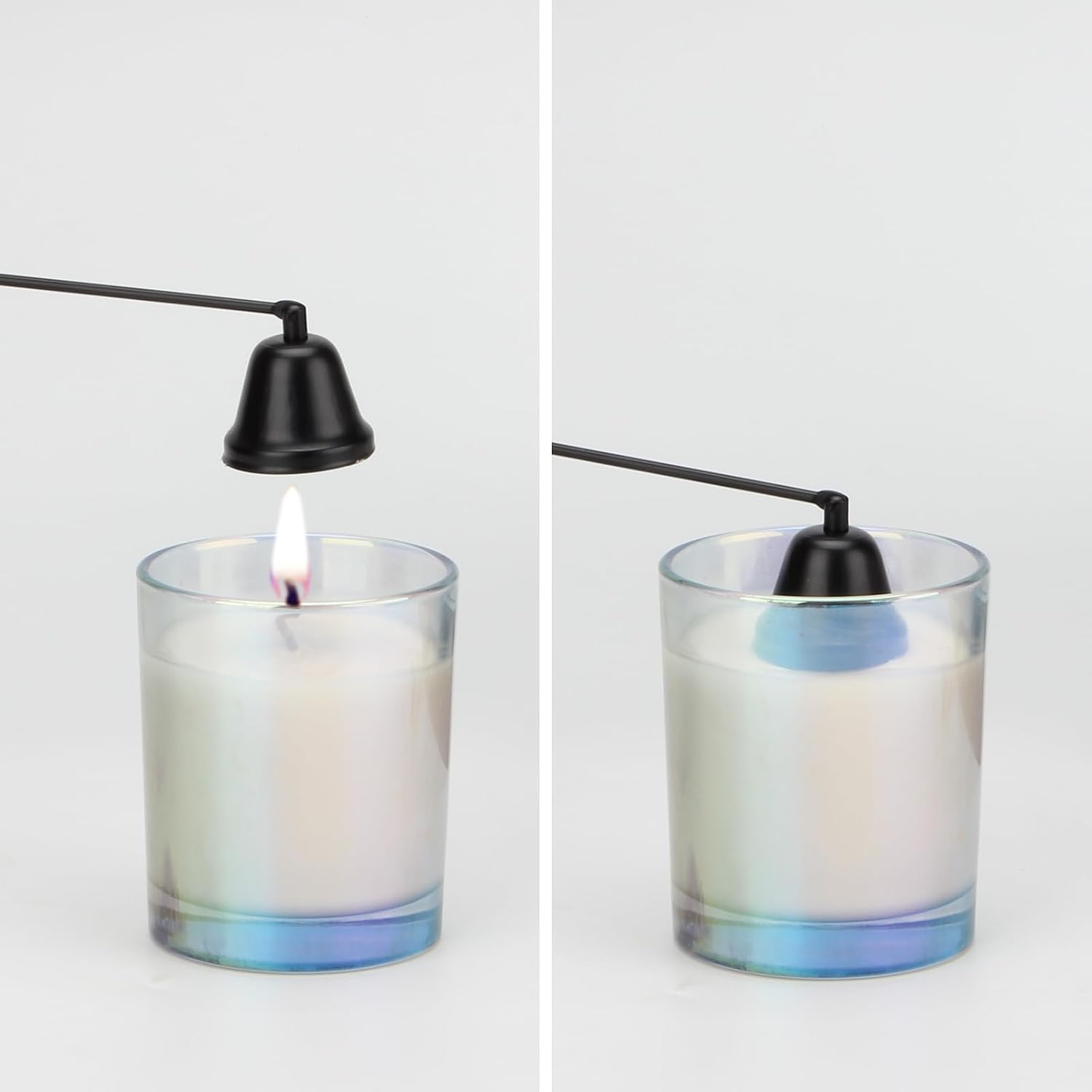 2 Pack Candle Snuffer, Candle Snuffers Wick Snuffer Candle Accessory, Extinguish Candle Flame Safely Tool with Long Handle, Candle Turn Off Device for Putting Out Wick Flame