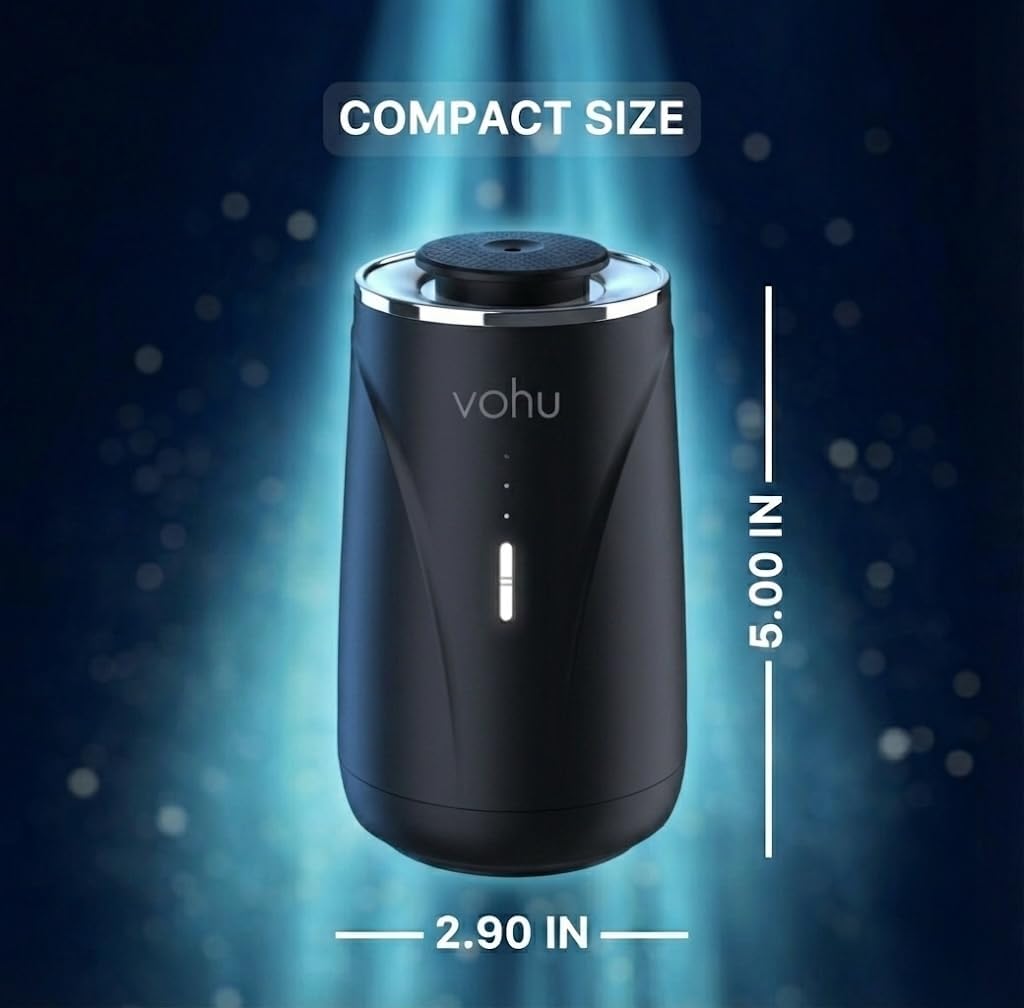 Smart Scent Diffuser – 2-in-1 for Car & Home, Waterless Essential Oil Air Freshener, Auto-On/Off Vibration Sensor, Quiet, USB-C Rechargeable, 2000mAh Battery