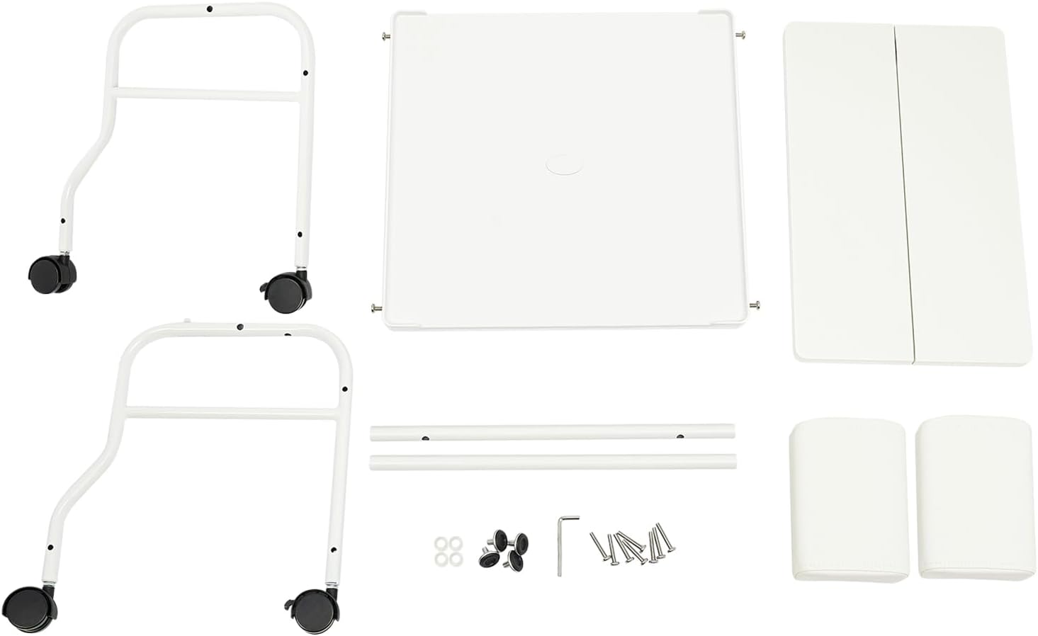 Foot Bath Trolley, Floorstanding Pedicure Foot Spa Trolley, Pedicure Foot Rest with 4 Plastic Universal Silent Wheels and Collapsible Board, Portable Footrest Stand Cart for Beauty Parlor Bathroom