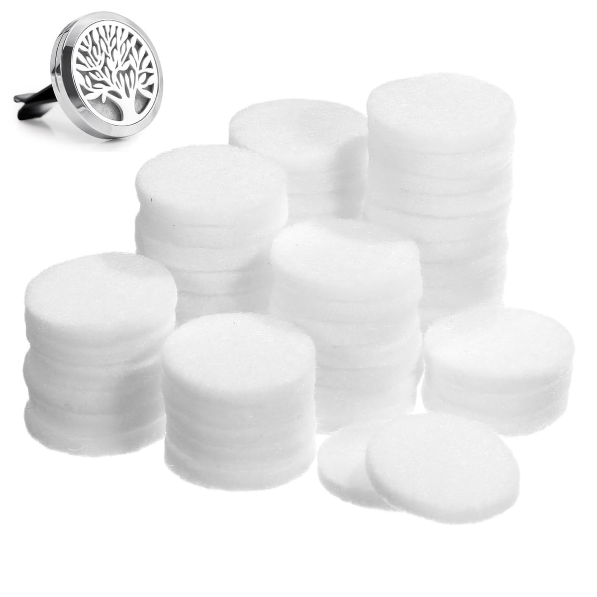 COHEALI Aroma Pendant Pads Replacements Refill Pads for Essential Oil Necklaces 50Pcs Absorbent Diffuser Gaskets