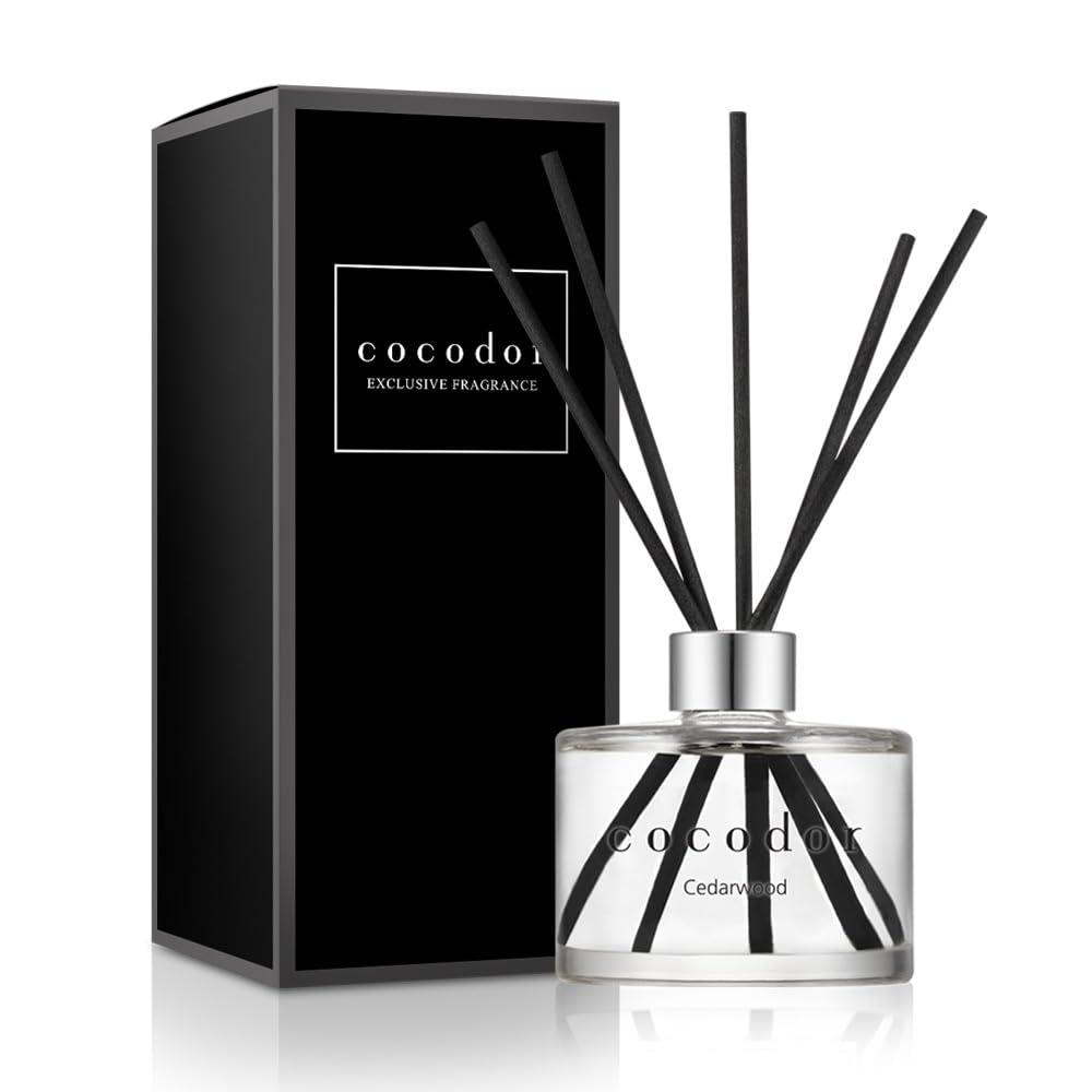 COCODOR Signature Reed Diffuser/Cedar Wood/6.7oz/1Pack / Home Fragrance Scent Essential Oil Stick Diffuser for Bedroom