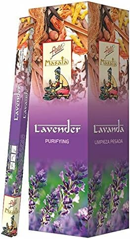 Flute Lavender Masala Incense Sticks | Premium Incense for Deep Relaxation, Sleep and Positive Energy | 7 Sticks/Pack, 25 Packs/Box, 9" 175 Sticks with 45 Mins Burning time