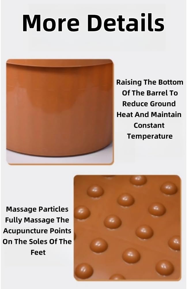 Wcxixo Foot Spa Bath with Smooth Bubble Massage Massage Nodes & Arch, Tired Relieve, Promote Blood Circulation Feet Soaker Household Foot Bath Barrel Foot Soaking Household Items Deco