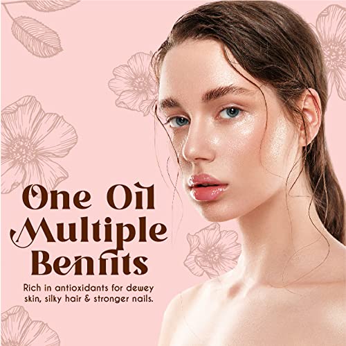 BEAUTE DE PROVENCE Multi-Use Oil for Face, Body and Hair - Organic Blend of Apricot, Vitamin E and Sweet Almond Oil Moisturizer for Dry Skin, Rose Petals, Bergamot Essential Oil - 4 Fl Oz