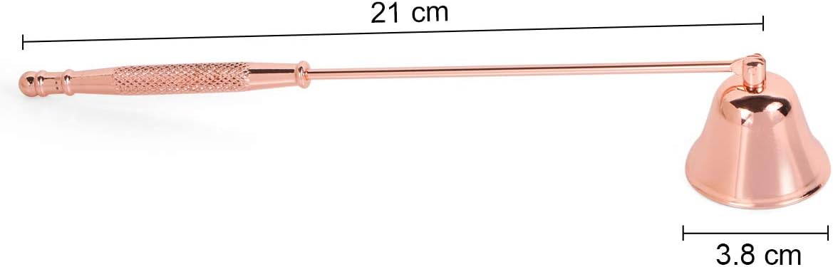 Candle Snuffer, Candlesnuffers Wick Snuffer Candle Accessory with Long Handle for Putting Out Extinguish Candle Wicks Flame Safely (Rose Gold)