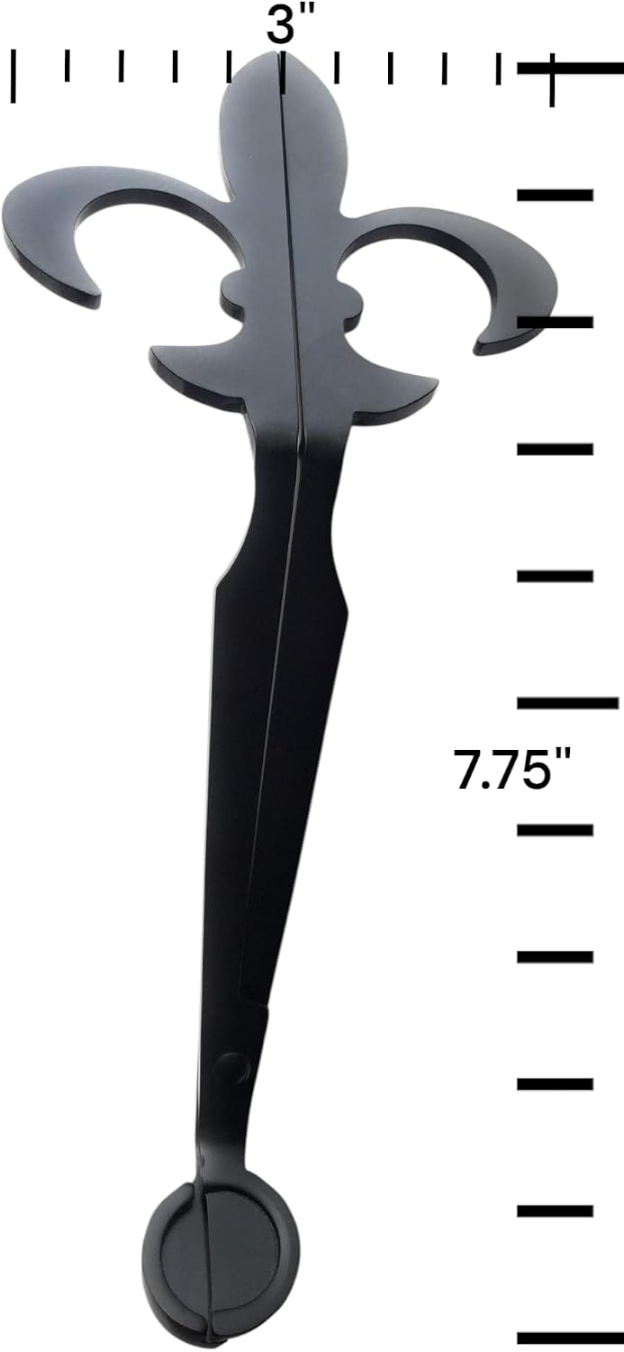WICKMAN Wick Trimmer with Fleur de Lis Design, Matte Black Finish, Candle Wick Debris Catching Trays, Brand