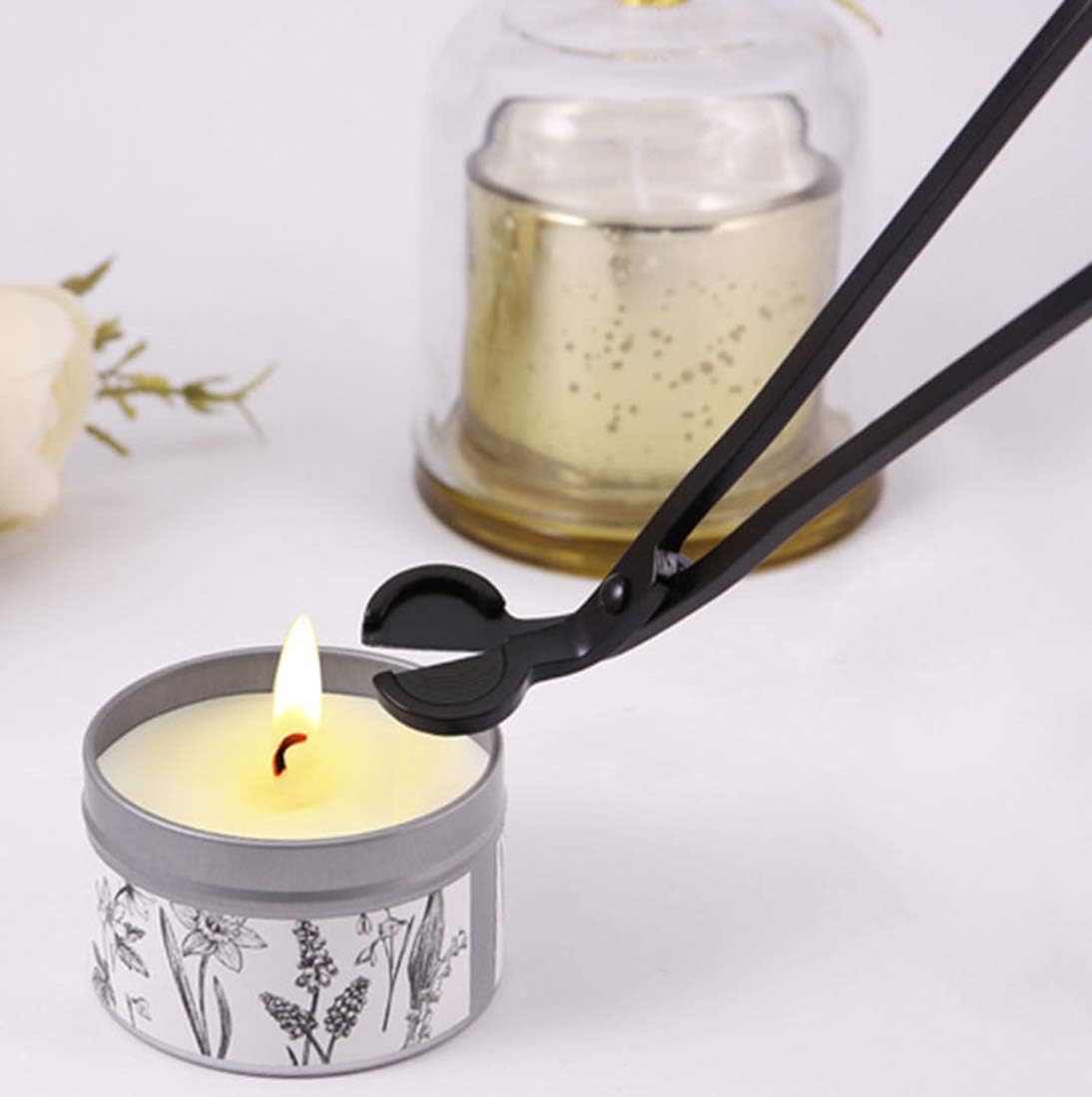 Candle Wick Trimmer Wick Clipper Wick Cutter Scissor Reaches Deep Into Candles Wick Prevent Soot Buildup Candle Accessories (Matte Black)