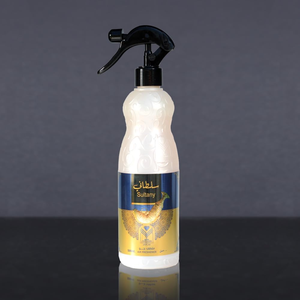Almas Perfumes Sultany Air Freshener - 480 ML 16.9FL.OZ of Fabric spray - Natural Aged Oud Scent - Odor Fighting Room Spray - long lasting Aroma for home