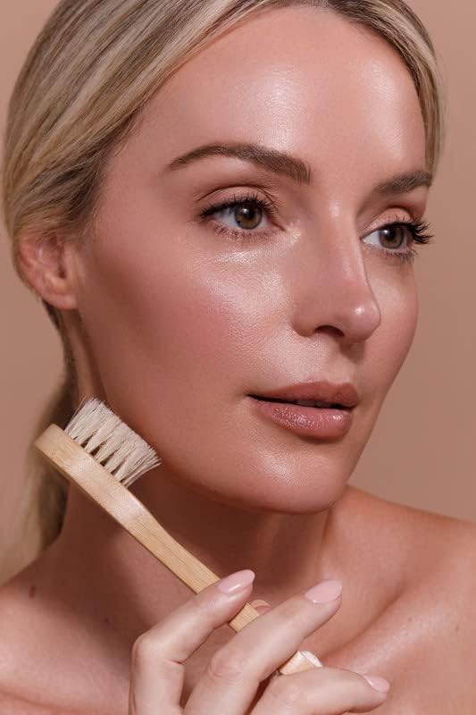 CSM Dry Brushing Body and Face Brushes for Lymphatic Drainage - Natural Boar Bristle Exfoliating Brushes with Face Brush for Cellulite, Circulation & Glowing Skin (2, Brush Set)
