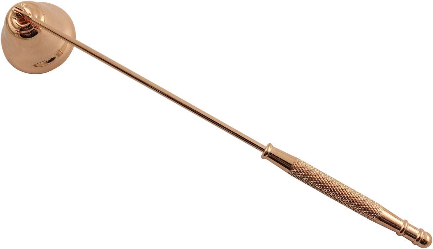 Rose Gold Candle Snuffer Stainless Steel Horn Shaped Wick Snuffer 20cm Handle for Putting Out Candle Wicks Flame Safely