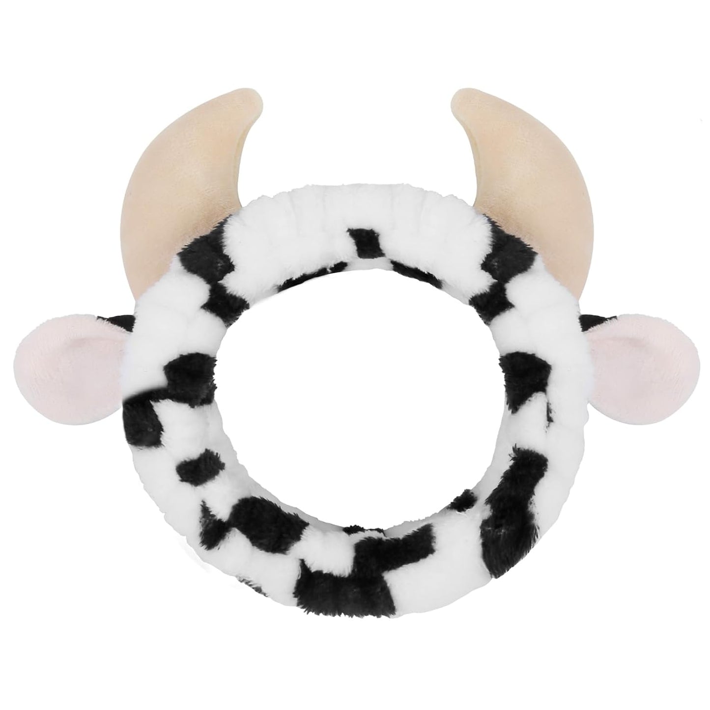 Huachi Cow Hairband for Washing Face, Soft Microfiber Spa Headband for Women & Girls, Cute Animal Print, Facial Cleansing Head Wraps, Perfect for Skincare, Makeup, Pajama Parties, Stocking Stuffers