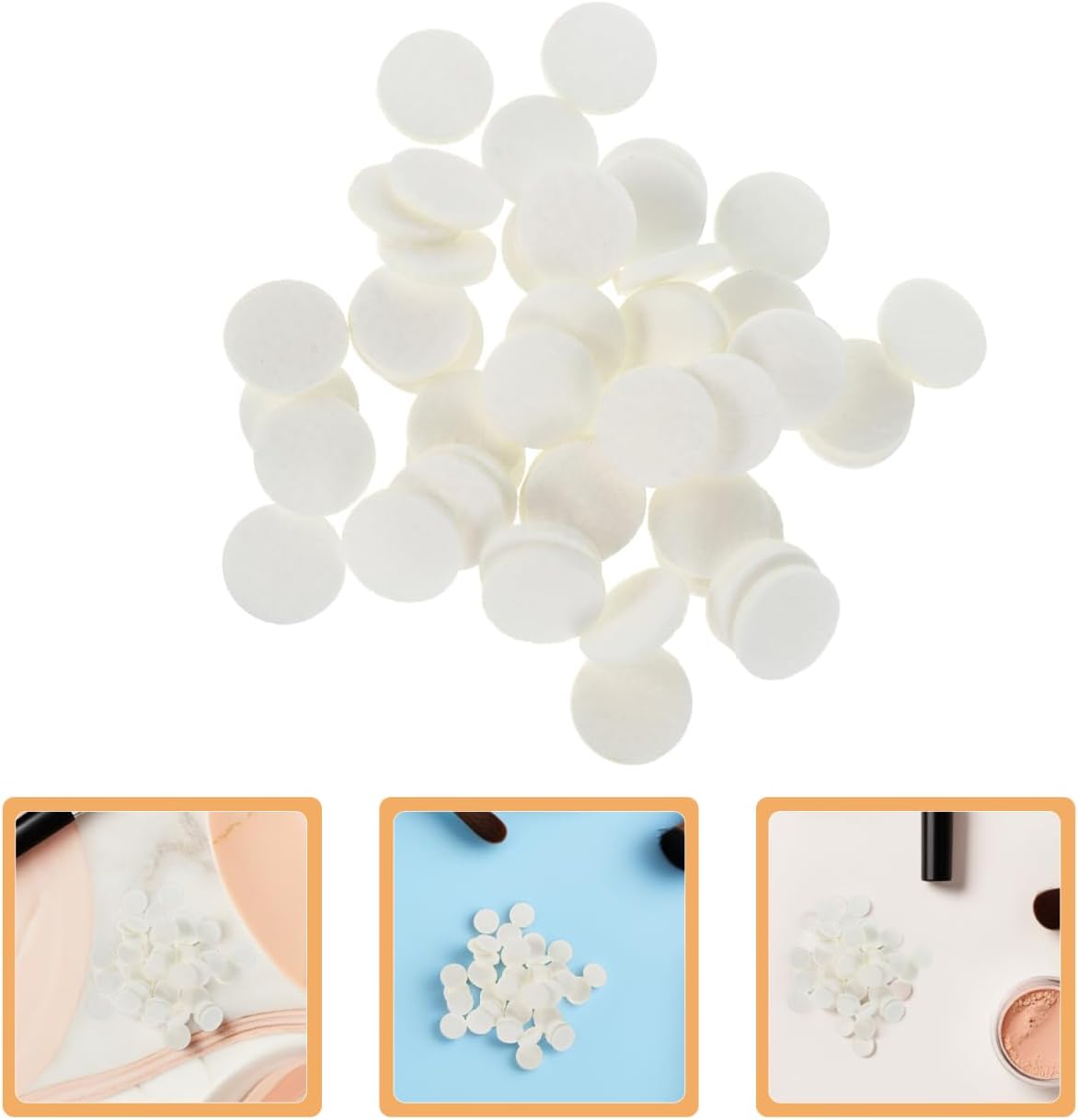 Toyvian Essential Oil Diffuser Replacement Pads, 120-Pack Refill Cotton Pads for Aromatherapy Necklaces Lockets Car Diffusers Bracelets Absorbency Aroma