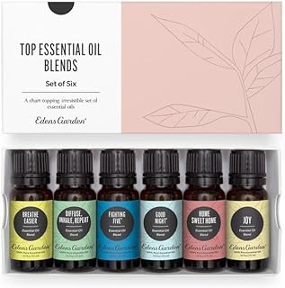 Edens Garden Top Essential Oil Blends 6 Set – 100% Pure Therapeutic Grade, Undiluted Natural Aromatherapy Oils for Diffusers & Home – Includes Fighting Five, Good Night & Joy, 10 ml/ 6 Pack