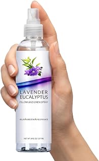 Lavender Eucalyptus Pillow Spray, Aromatherapy Linen & Bedding Mist, Natural Essential Oil Room Spritz for Relaxation, Stress and Air Freshener, Fabric Refresher for Calm Sleeping